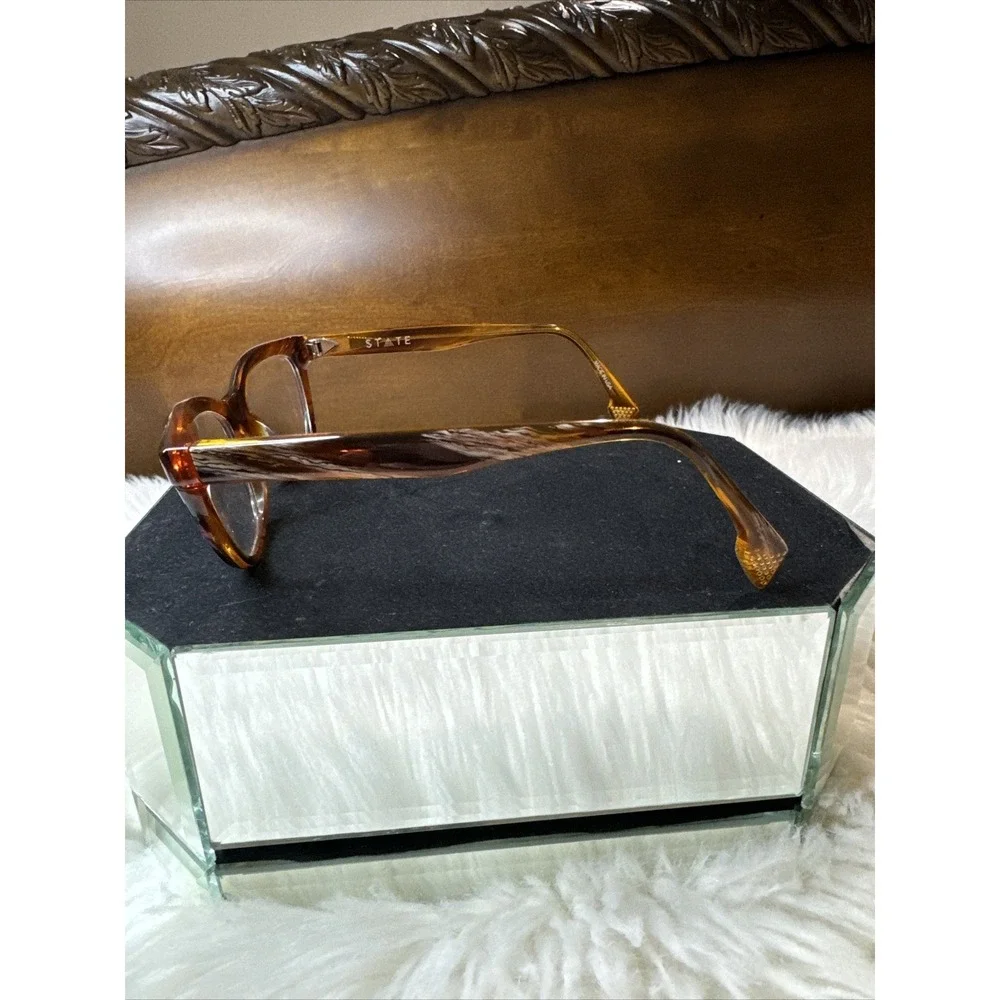 state optical Holster Saffron Brown Eyeglasses Frames Woman's NWOT US Made